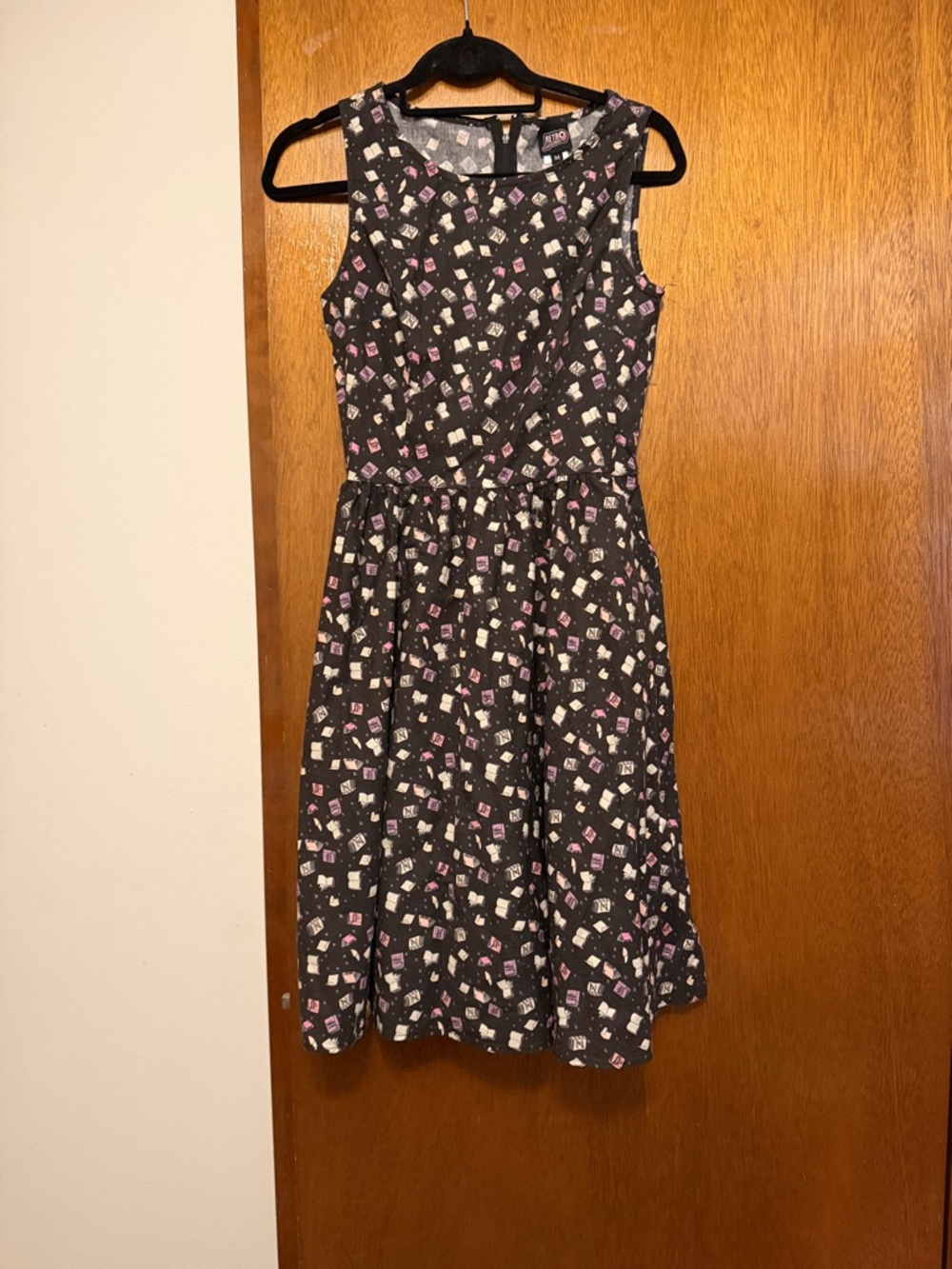 Retrolicious goth witchy books midi cotton dress